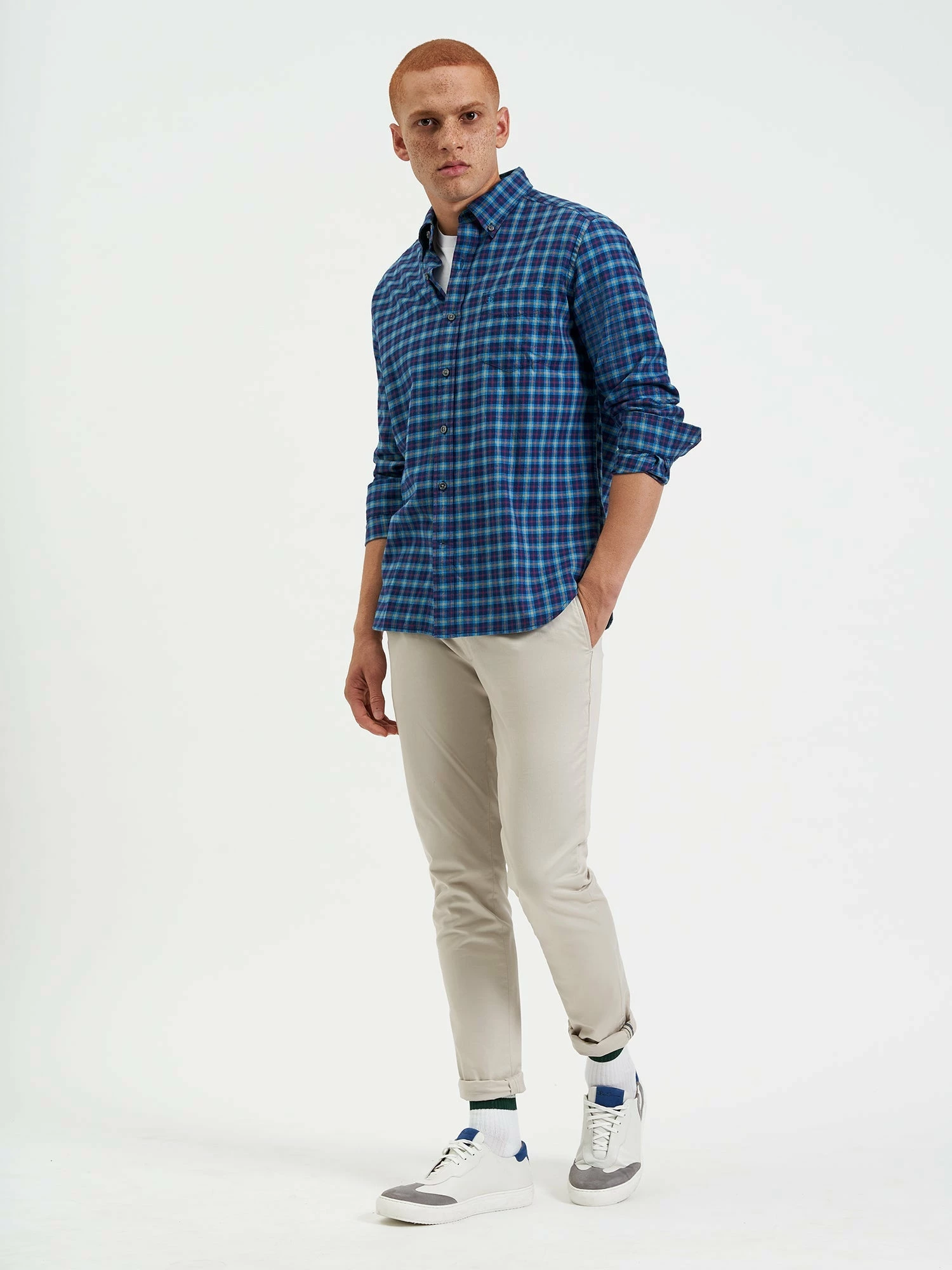 Custom House Tartan Shirt - Navy 4 Custom House Tartan Shirt - Navy - Image 4