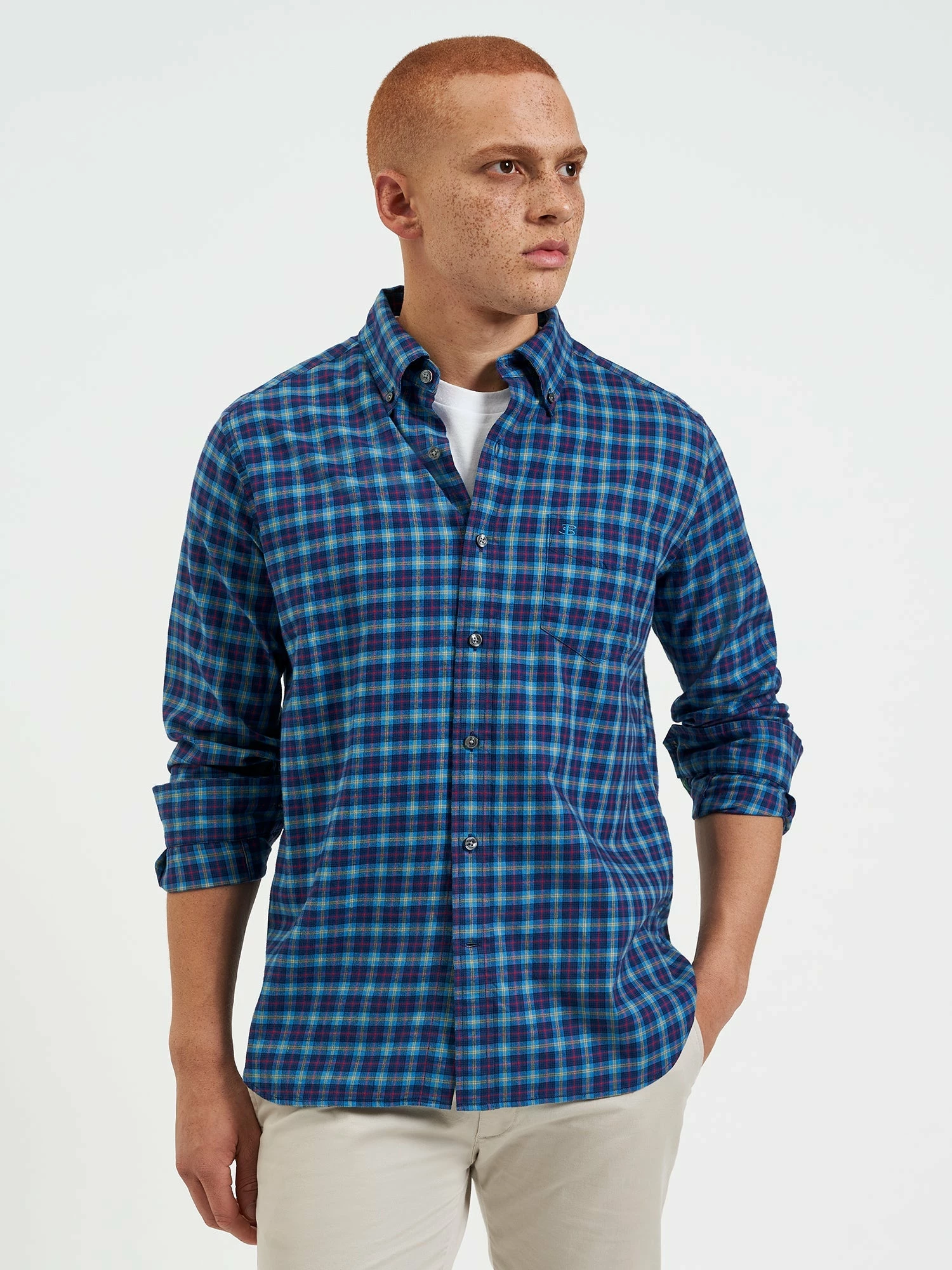 Custom House Tartan Shirt - Navy 3 Custom House Tartan Shirt - Navy - Image 3