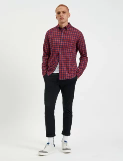 House Tartan Twill Shirt - Red -clothing Shop M407BEN0003 RED 1