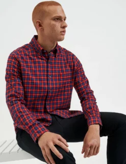 House Tartan Twill Shirt - Red -clothing Shop M407BEN0003 RED 3