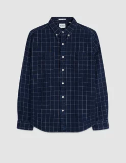 Dalston Blues Beatnik Wash Overshirt - Indigo Check -clothing Shop M407BEN0004 1 1