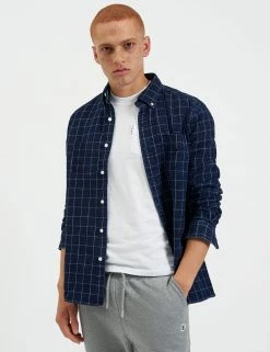 Dalston Blues Beatnik Wash Overshirt - Indigo Check