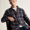 Dalston Blues Grindle Overshirt - Indigo Orange Check