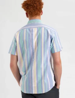 Short Sleeve Brighton Oxford Organic Stripe Shirt 8 Short Sleeve Brighton Oxford Organic Stripe Shirt -clothing Shop M407BEN0005DECKCHAIRMULTISTRIPE BM3 scaled