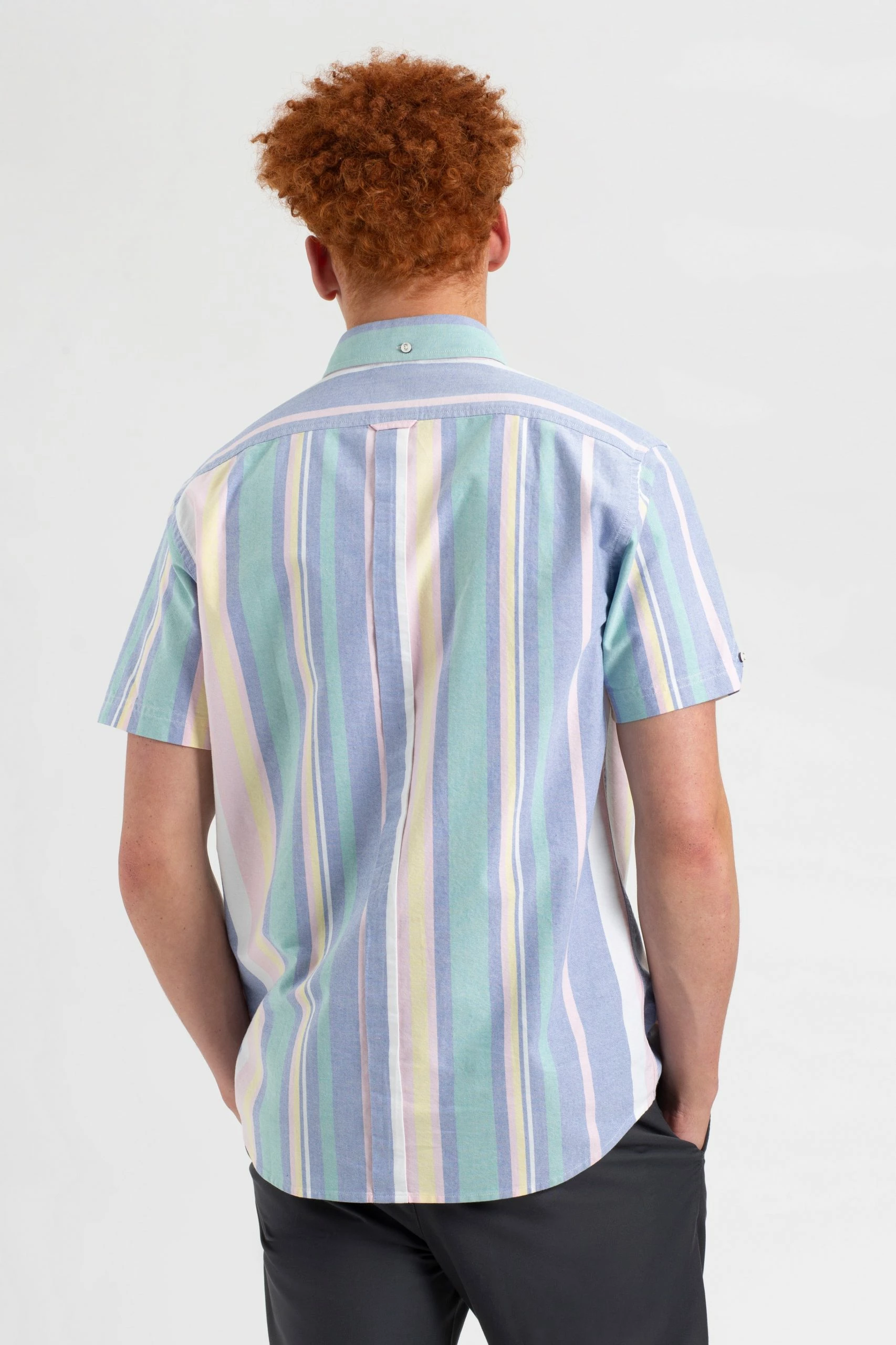 Short Sleeve Brighton Oxford Organic Stripe Shirt 3 Short Sleeve Brighton Oxford Organic Stripe Shirt - Image 3
