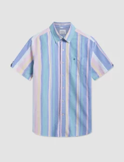 Short Sleeve Brighton Oxford Organic Stripe Shirt 11 Short Sleeve Brighton Oxford Organic Stripe Shirt -clothing Shop M407BEN0005DECKCHAIRMULTISTRIPE FLAT 1000x e62ef616 3077 4b4b 8574 a40c23527e81