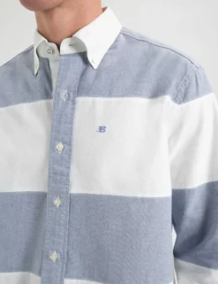 Brighton Oxford Organic Garment Dye Rugby Shirt -clothing Shop M407BEN0006NAVYWHITE BM 4 scaled