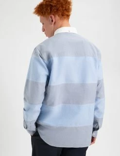 Brighton Oxford Organic Garment Dye Rugby Shirt -clothing Shop M407BEN0006PALEBLUE BM 3 scaled