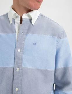 Brighton Oxford Organic Garment Dye Rugby Shirt -clothing Shop M407BEN0006PALEBLUE BM 4 scaled