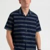 Dalston Blues Short Sleeve Indigo Stripe Beach Shirt