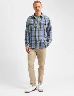 Uniform Shirt Jacket - Dusty Blue -clothing Shop M408BEN0001 DUSTYBLUE 3 sized scaled