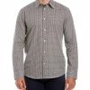 Long-Sleeve Parquet Geo Print Shirt - Off White