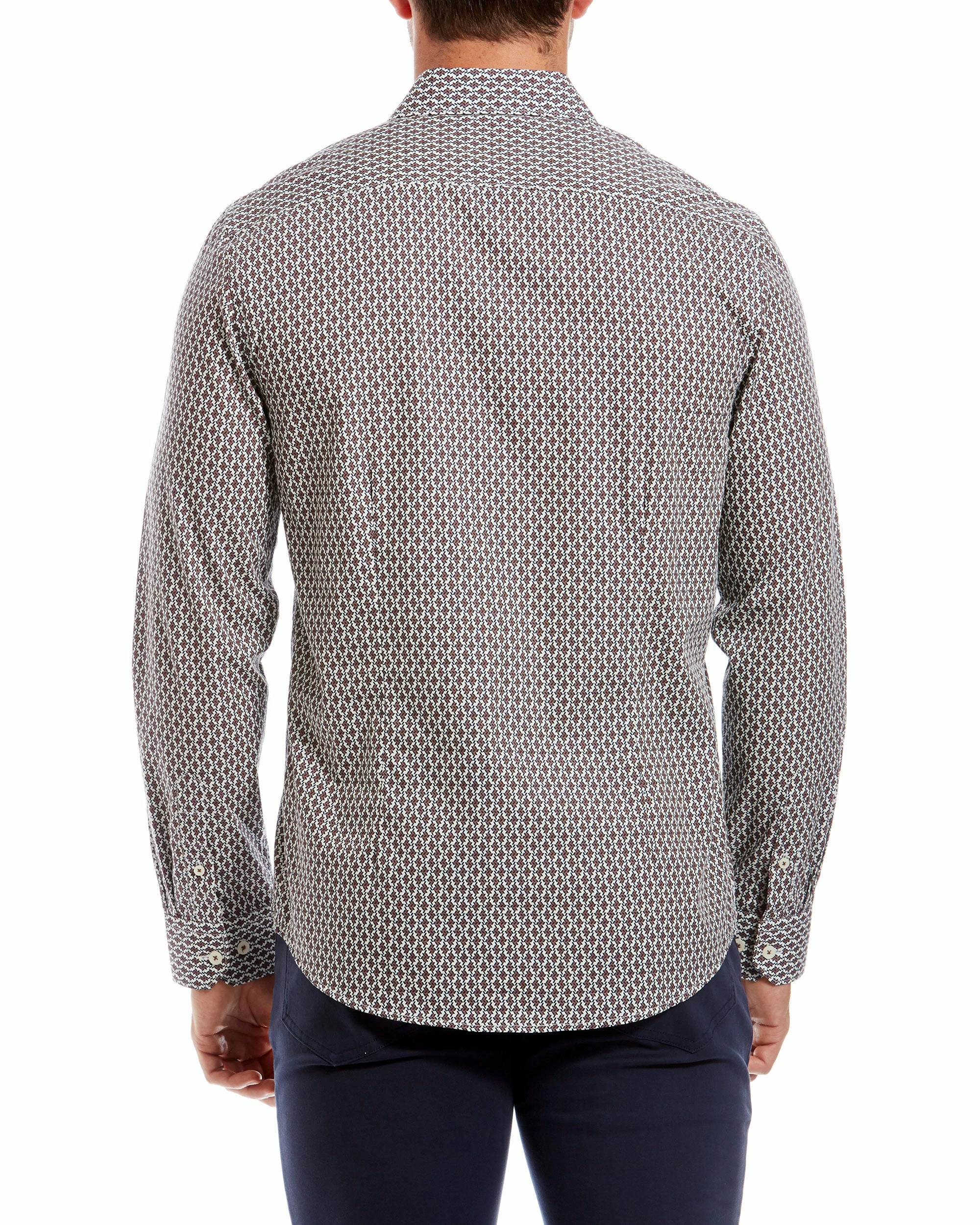 Long-Sleeve Parquet Geo Print Shirt - Off White 2 Long-Sleeve Parquet Geo Print Shirt - Off White - Image 2