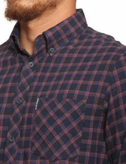 Long-Sleeve Reverse Twill Check Shirt - Dark Navy 7 Long-Sleeve Reverse Twill Check Shirt - Dark Navy -clothing Shop MA18F50827 DKNAVY 025 D