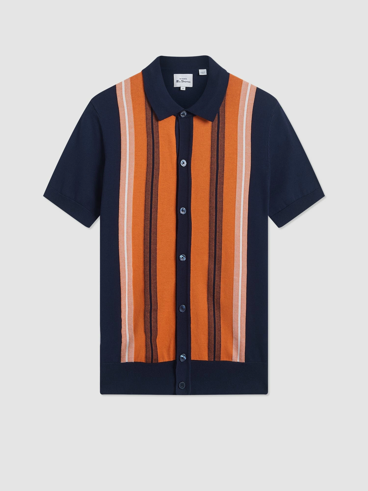 Iconic Vertical Stripe Button-Through Mod Knit Polo 2 Iconic Vertical Stripe Button-Through Mod Knit Polo - Image 2