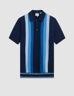 Iconic Gradient Vertical Stripe Mod Knit Polo -clothing Shop SMU Marine FL p2pxhq