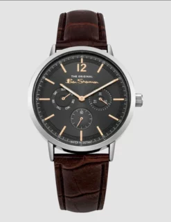 Men's Strap Watch, 40mm - Brown/Grey/Silver