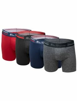 Men's 4-Pack Microfiber Solid No-Fly Boxer Briefs - Multi