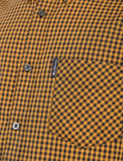 Long-Sleeve Classic Gingham Shirt - Mustard -clothing Shop ba18f48542 770.pocket detail