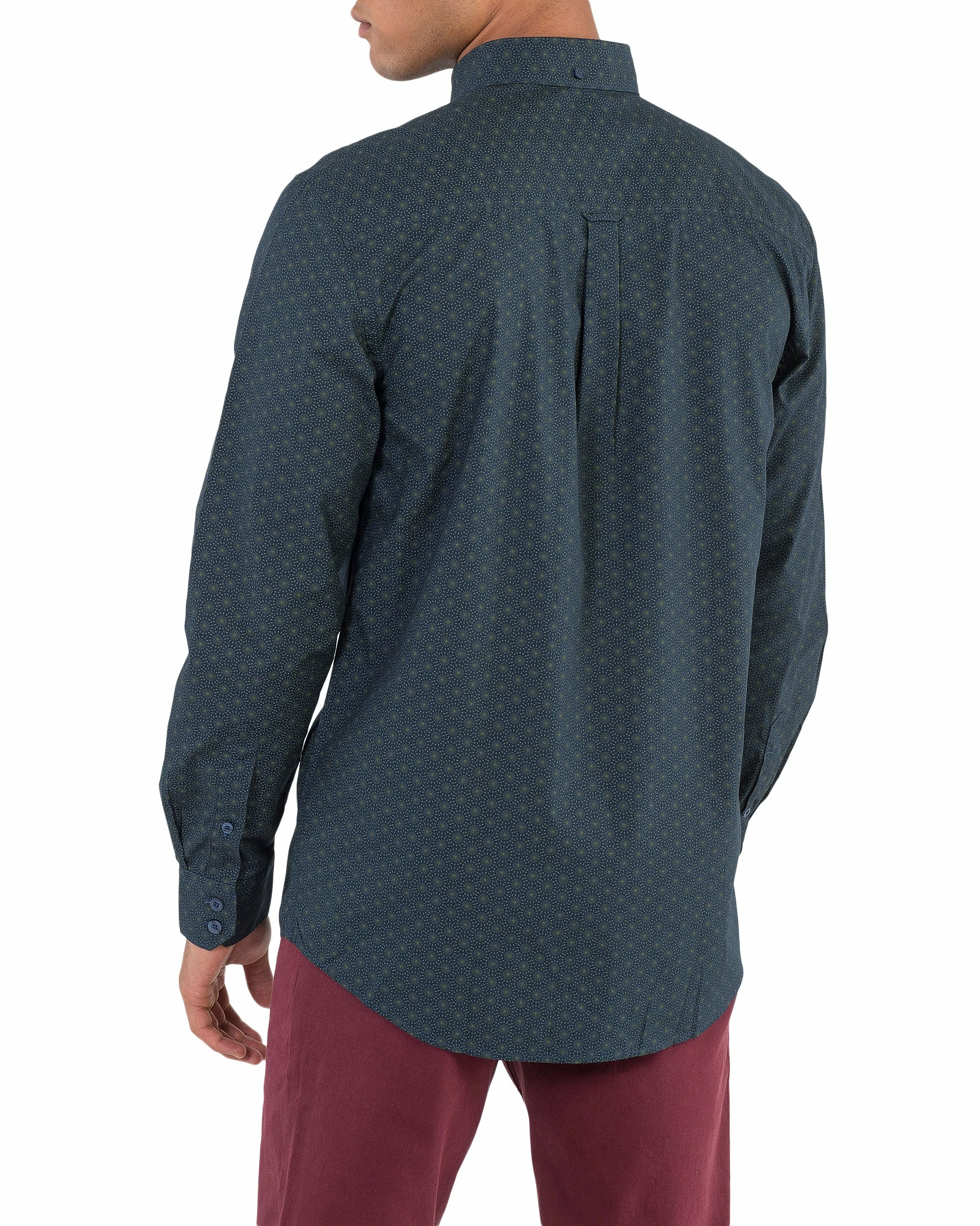 Long-Sleeve Target Floral Print Shirt - Navy 2 Long-Sleeve Target Floral Print Shirt - Navy - Image 2