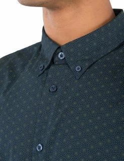 Long-Sleeve Target Floral Print Shirt - Navy 7 Long-Sleeve Target Floral Print Shirt - Navy -clothing Shop ba18f53083 12.collar detail