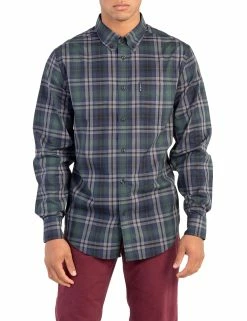 Long-Sleeve Placed End On End Shirt - Dark Green