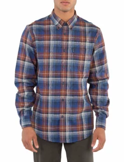 Long-Sleeve Ombre Check Shirt - Coffee