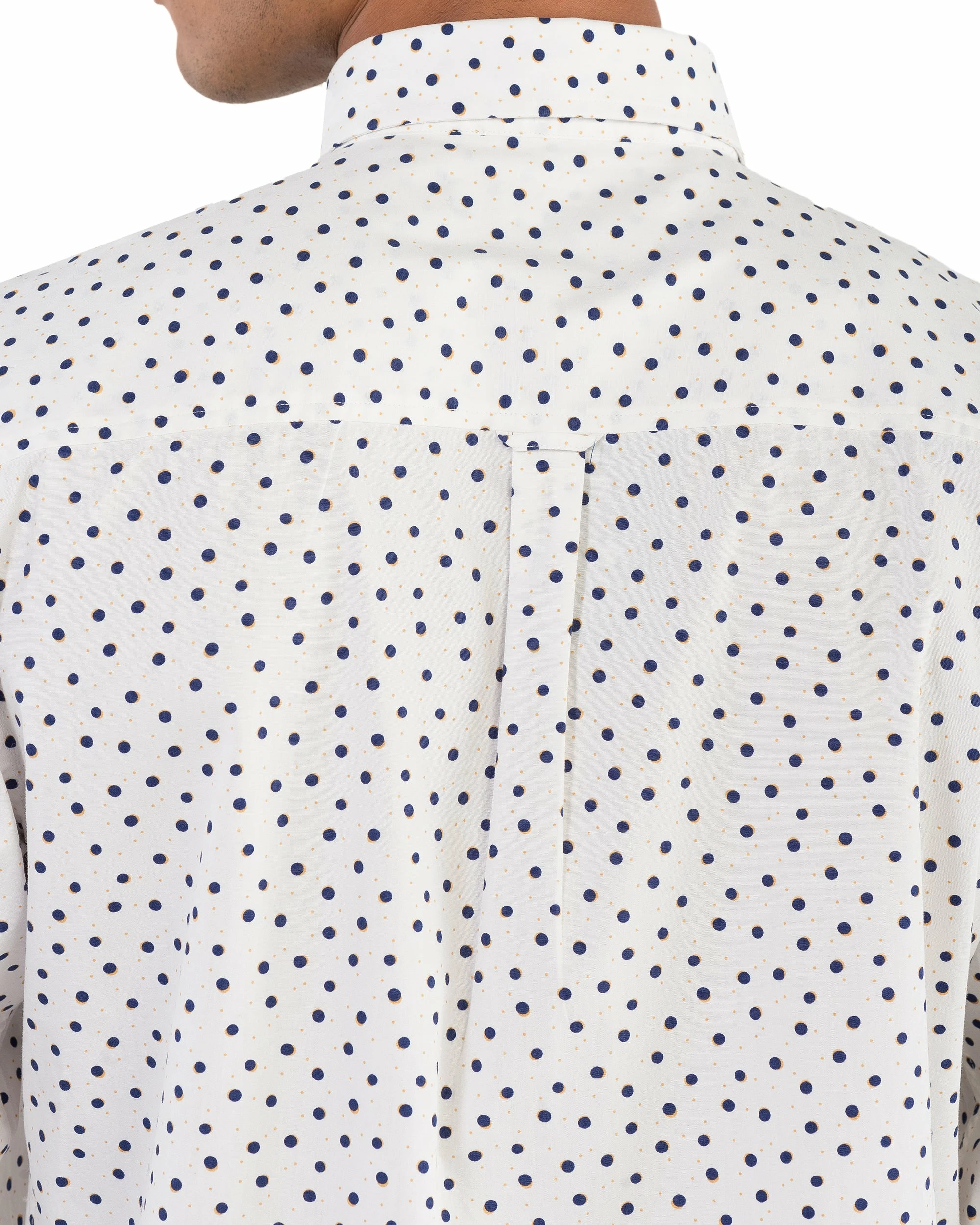 Long-Sleeve Shadow Spot Print Shirt - Snow White 3 Long-Sleeve Shadow Spot Print Shirt - Snow White - Image 3