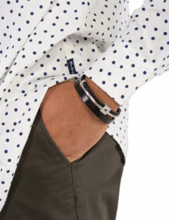 Long-Sleeve Shadow Spot Print Shirt - Snow White 8 Long-Sleeve Shadow Spot Print Shirt - Snow White -clothing Shop ba18f5309l 002.cuff detail