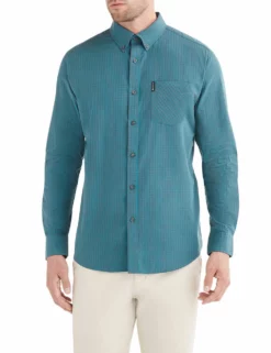 Long-Sleeve Classic Gingham Shirt - Forest Green