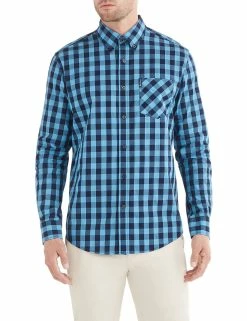 Long-Sleeve End On End Check Shirt - Marine