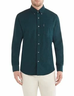 Long-Sleeve Twisted Brushed Shirt - Shaded Spruce