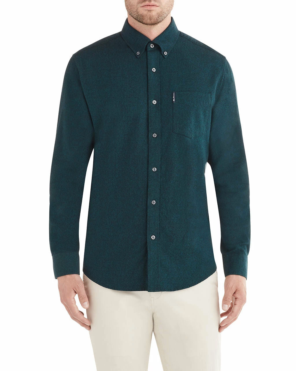 Long-Sleeve Twisted Brushed Shirt - Shaded Spruce 1 Long-Sleeve Twisted Brushed Shirt - Shaded Spruce