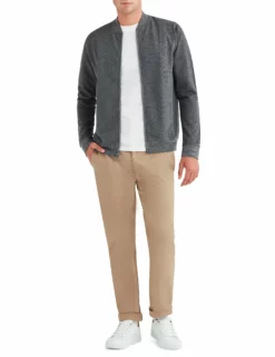 Herringbone Jaq Knit Bomber Jacket - Grey -clothing Shop bf19f00025 250 herringbone jaq knit bomber jacket grey fullbody