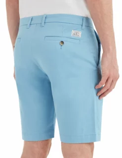 Brushed Stretch Cotton Short - Dusk Blue -clothing Shop bg18s14014 d92 script stretch sueded short dusk blue backpocket