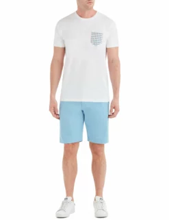 Brushed Stretch Cotton Short - Dusk Blue -clothing Shop bg18s14014 d92 script stretch sueded short dusk blue fullbody