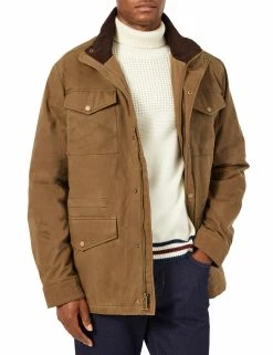 Men's Coated Cotton Field Jacket - Bark