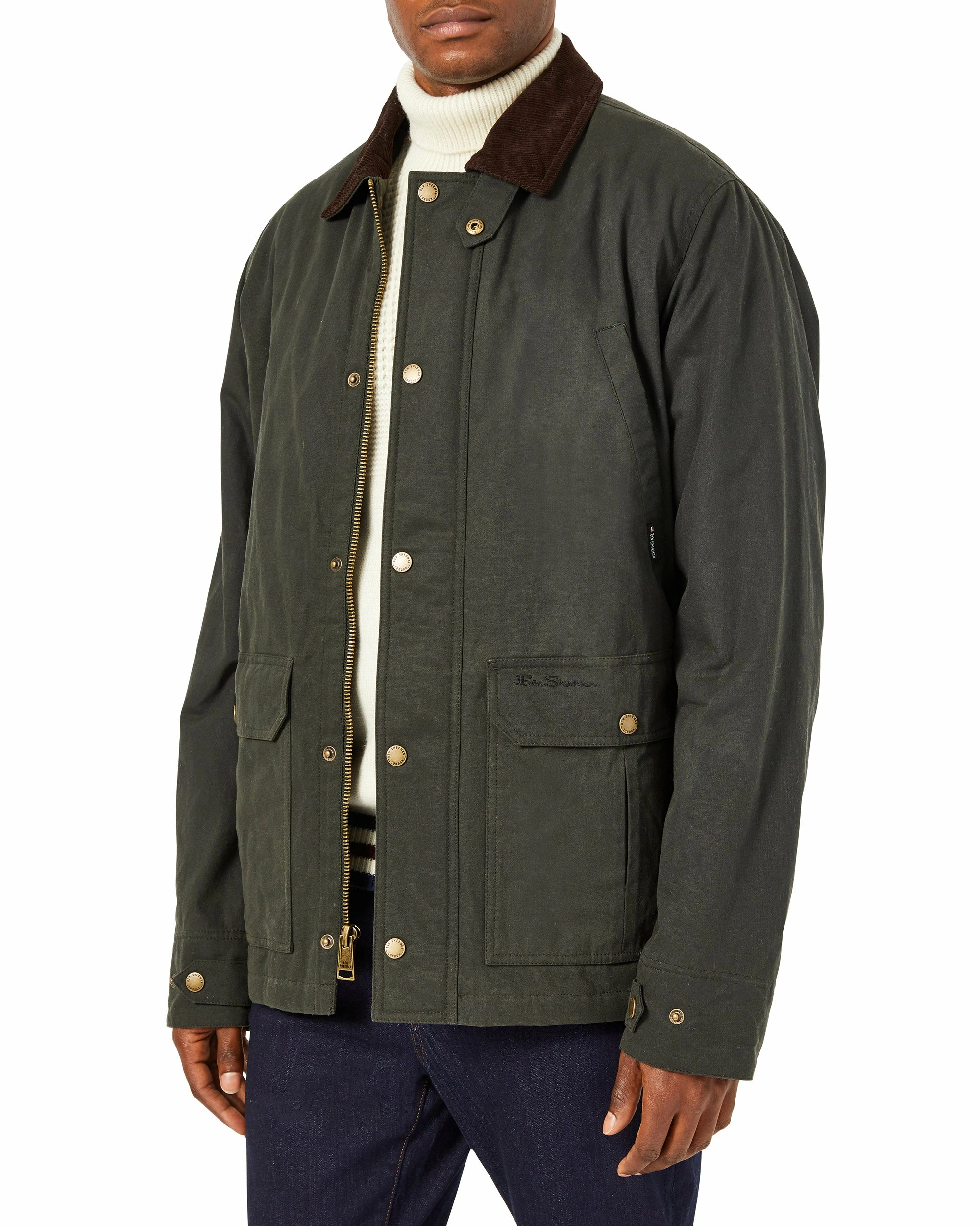 Men's Coated Cotton Jacket With 2 Oz. Fill - Loden 1 Men's Coated Cotton Jacket With 2 Oz. Fill - Loden