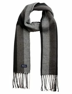 Men's Herringbone Stripe Scarf - True Black/Odyssey Grey