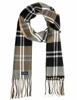 Men's Plaid Scarf - True Black/Cornstalk