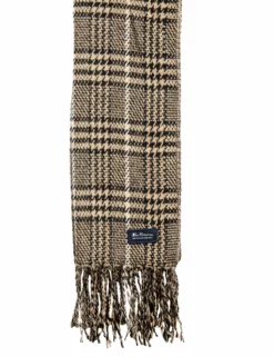 Men's Houndstooth Plaid Scarf - True Black/Cornstalk -clothing Shop bss185 mens houndstooth plaid scarf true black cornstalk 3