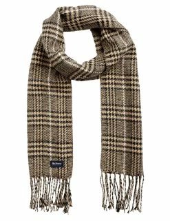 Men's Houndstooth Plaid Scarf - True Black/Cornstalk
