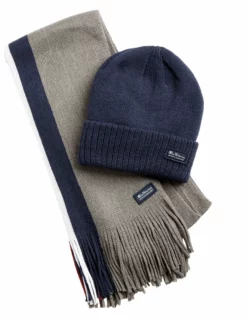 Men's Rochelle Knit Scarf & Hat Set - Mod Stripe