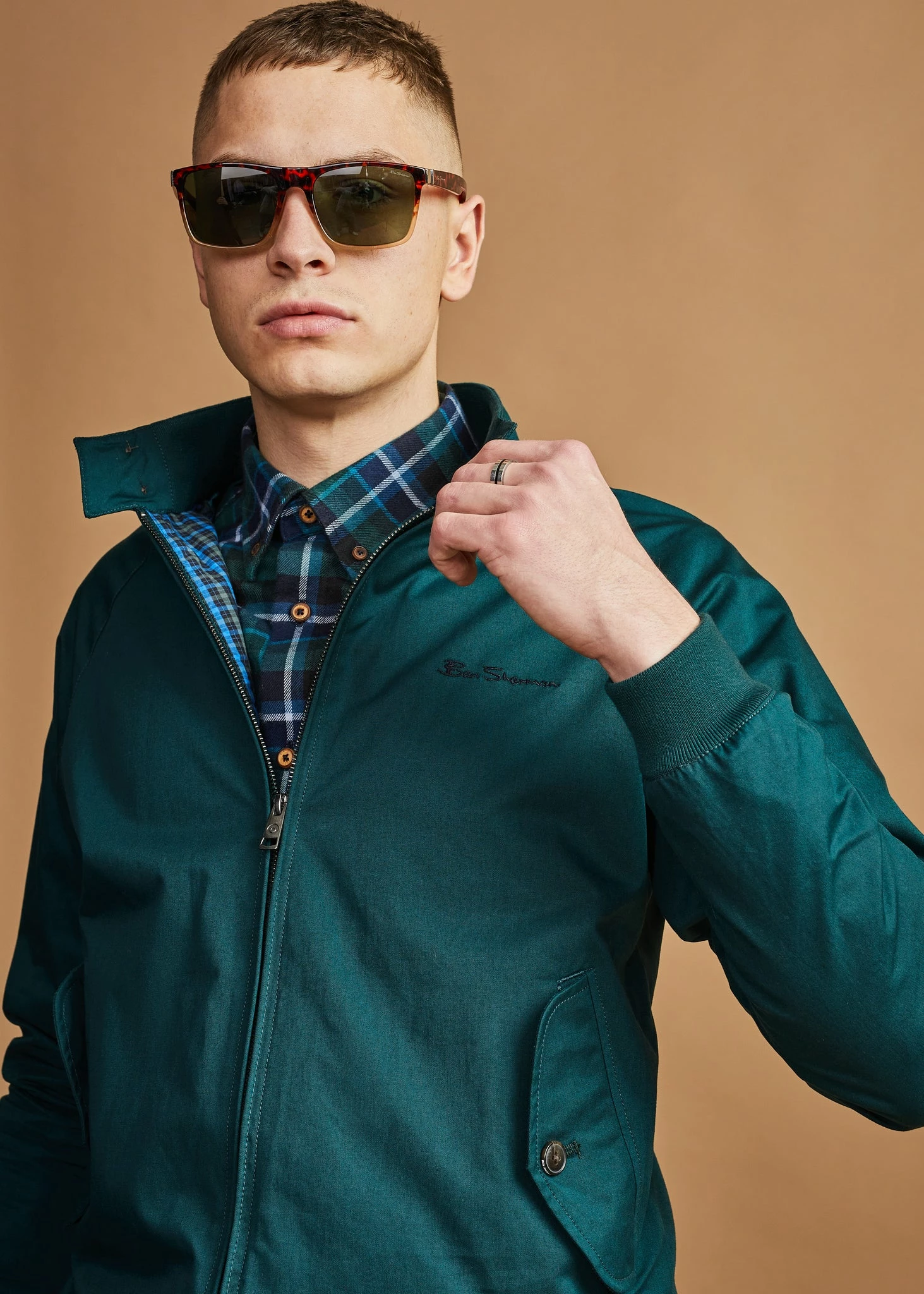 Signature Harrington Jacket - Ocean Green 4 Signature Harrington Jacket - Ocean Green - Image 4
