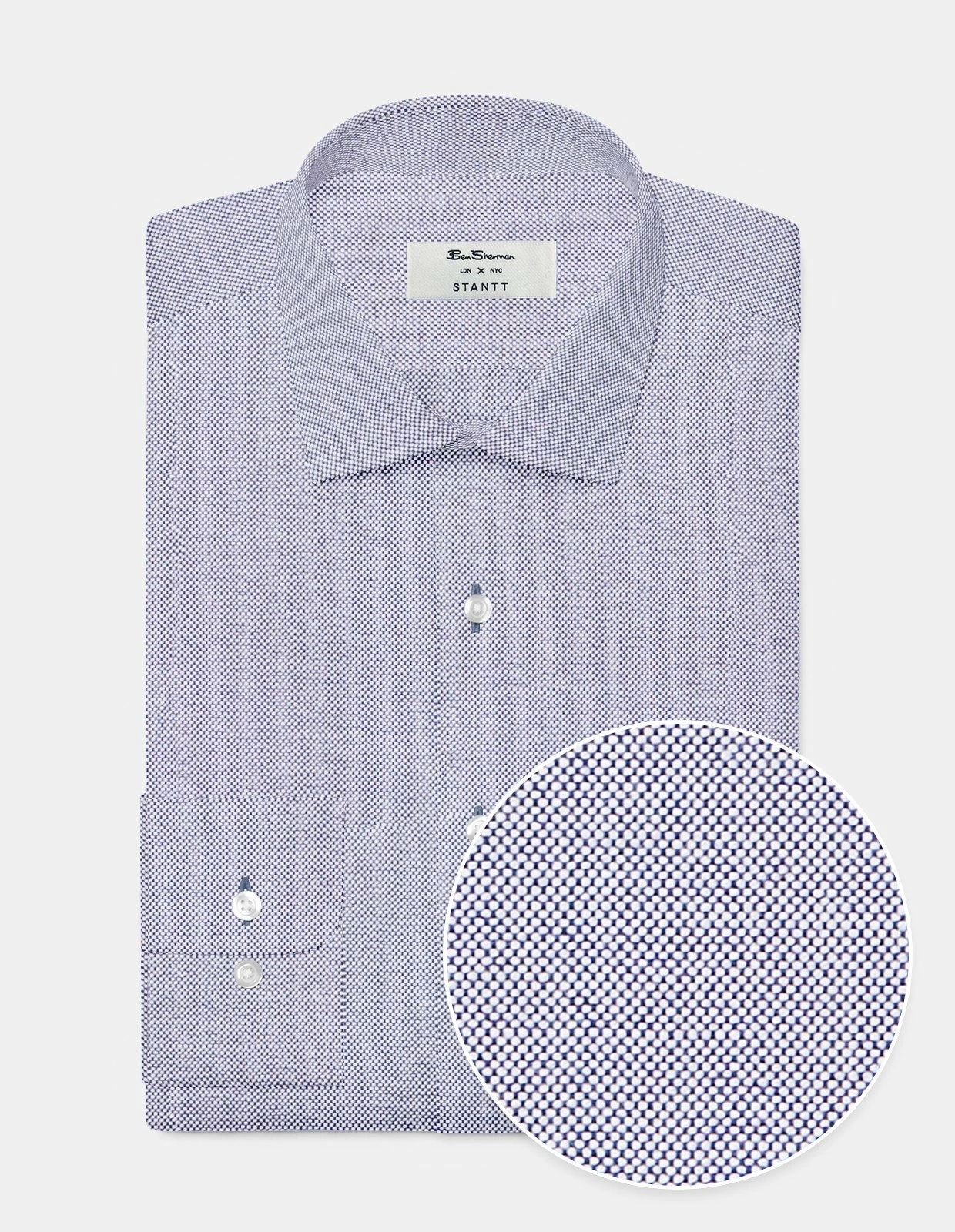 Custom Brighton Oxford Organic Shirt - Navy 1 Custom Brighton Oxford Organic Shirt - Navy