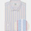 Custom Brighton Oxford Organic Shirt - Collegiate Blue Stripe