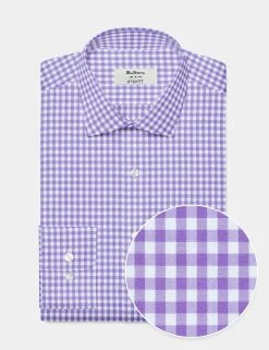 Custom Gingham Shirt - Purple