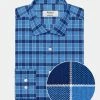 Custom Brighton Oxford Organic Shirt - Navy Gingham