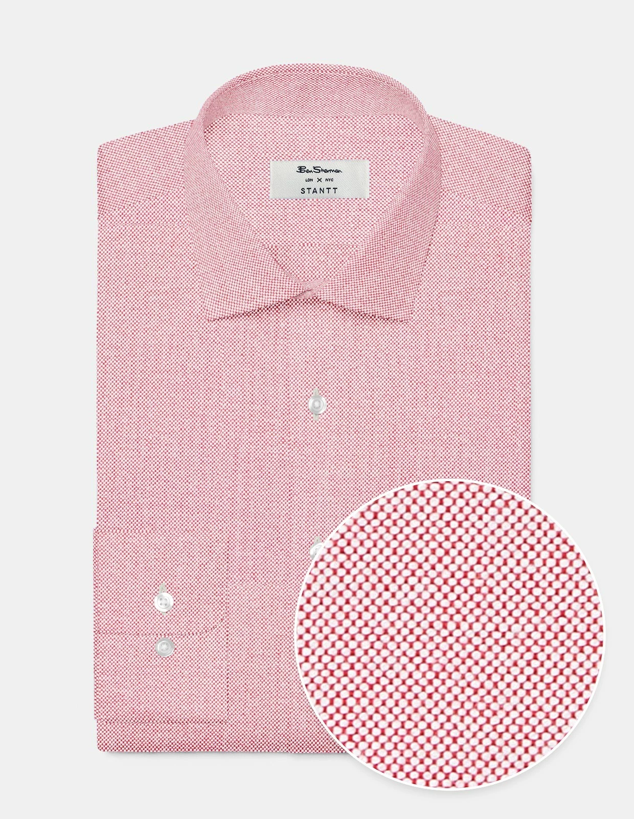 Custom Brighton Oxford Organic Shirt - Light Red 1 Custom Brighton Oxford Organic Shirt - Light Red