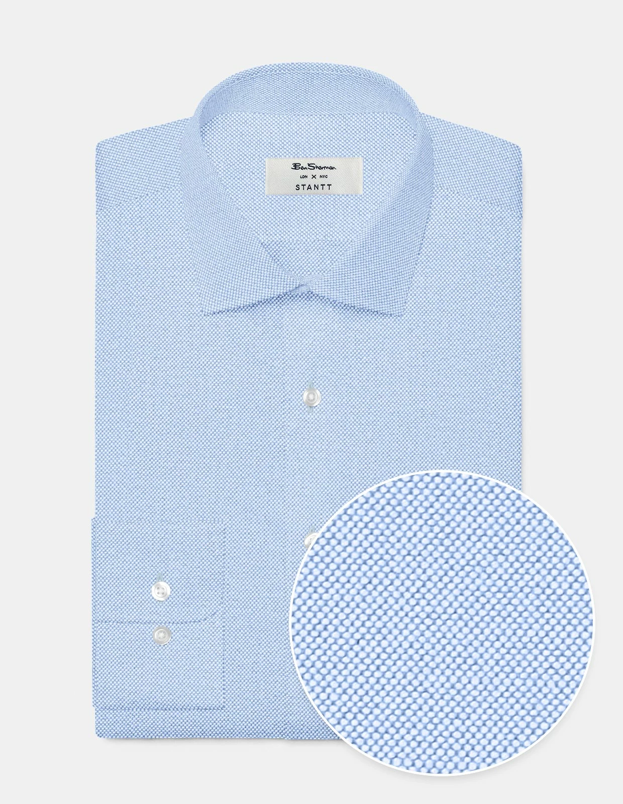 Custom Brighton Oxford Organic Shirt - Pale Blue 1 Custom Brighton Oxford Organic Shirt - Pale Blue